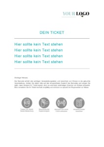 Ticket-Design Text im Informationsdruckbereich 